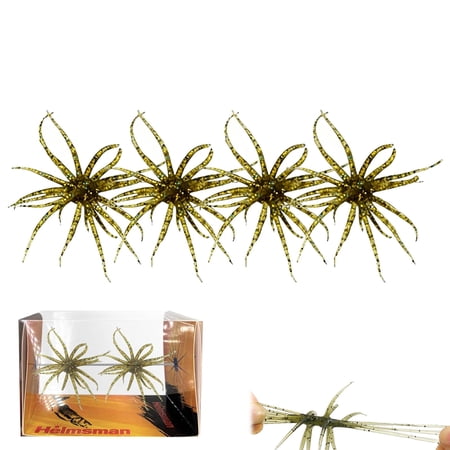Dice Baits for Bass Fishing 4Pcs Soft Lures with Reflective Sequins Floating Swimbait for Freshwater Saltwater