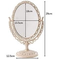 thumbnail image 2 of Personal Makeup Mirror - Magnifying Mirror Light for Table Top - Oval Portable Desktop Mirror Double Sided Magnifying Glass Beige Makeup Mirror,Table Top Vanity Mirror for Traveling, 2 of 7