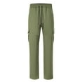 thumbnail image 5 of YHAJDS Men Vintage Cargo Pants Solid Color Drawstring Pocket Casual Comfort Summer Bottoms, 5 of 5