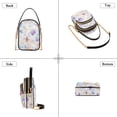 thumbnail image 3 of FORMRS Crossbody Bag for Women Quilted Travel Shoulder Cell Phone Purse with Chain Strap Handbag, Purple Flower Pattern, 3 of 7