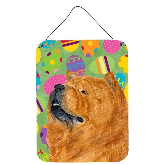 Carolines Treasures SS4847DS1216 Chow Chow Easter Eggtravaganza Wall or Door Hanging Prints 12WX16H multicolor