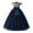Navy, variant on Bainana Princess Dress Up For Girls Child Color Block Short Sleeve Crew Neck Dresses Elegant Beauty Girls Birthday Festival Dress Up Clothes 10-11 Years Black