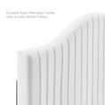 thumbnail image 4 of Twin Size Platform Bed Classic White Velvet Camelback Design Headboard, 4 of 7