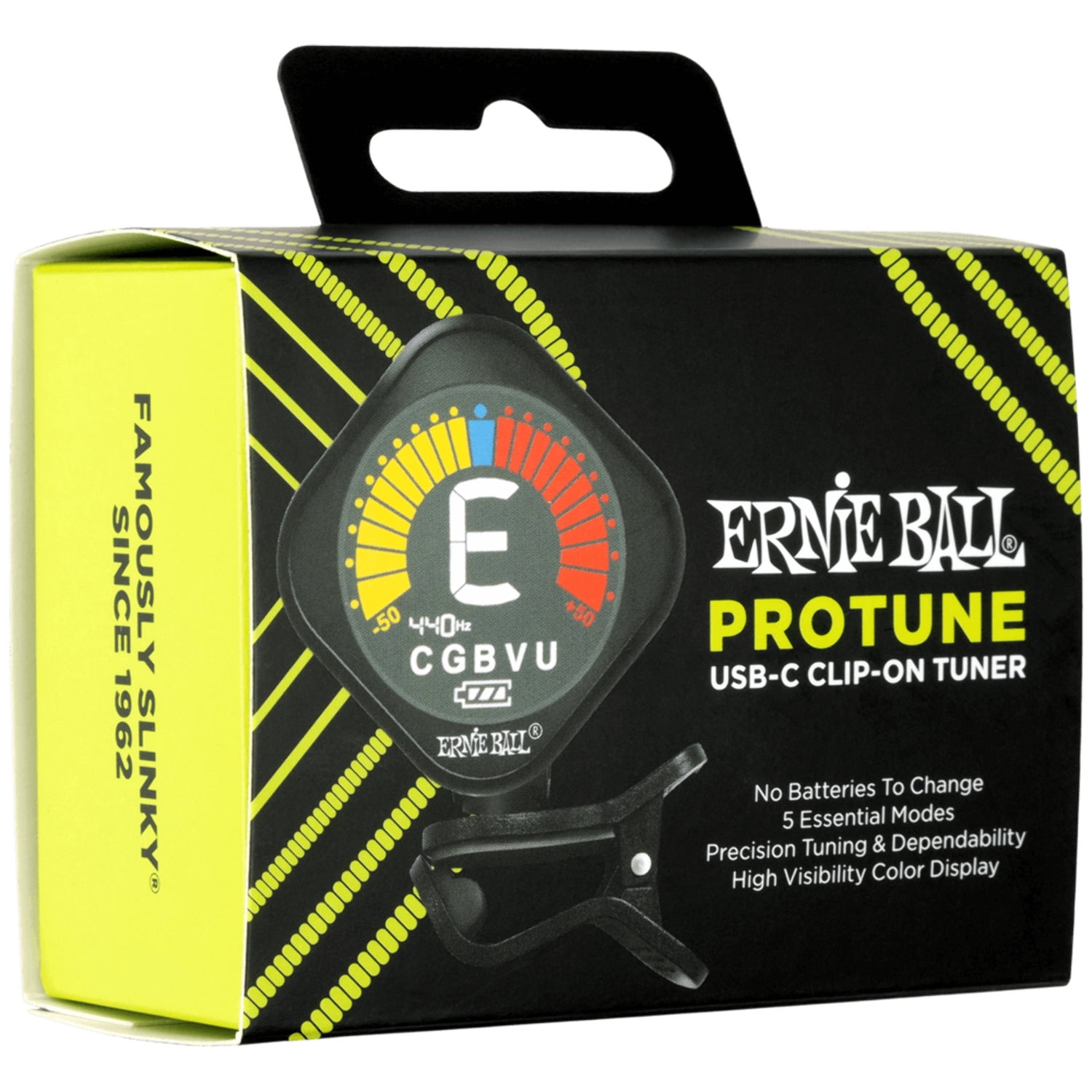Ernie Ball ProTune USB-C Rechargeable Clip-on Tuner