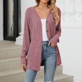 thumbnail image 3 of Women 2024 Autumn Mid Long Cardigan Casual Long Sleeve Neck Knitted Sweater Cardigans Coat Womens Jackets Sweaters Button Sweaters for Women Cardigan Hood plus Size Cardigans for Women 4x-5x Womens, 3 of 8