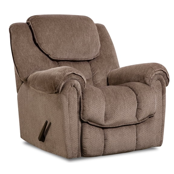 King of Comfort Fallon Rocker Recliner, 350 Lbs Weight Capacity, 72" Extended Length,  Pad-over Chaise, Suggested User Height 5'6" to 6'2"