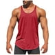 thumbnail image 1 of pstuiky Hombres Tanque, Camiseta deportiva de manga corta con cuello redondo, ajustada y de alta resistencia, de color liso para hombre Chaleco para hombre s, 1 of 7