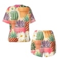 thumbnail image 5 of Naloa Succulent And Cactus Women's Short-Sleeved Pajama Set, Loungewear, Summer pajamas, Breathable Cozy - XX-Large, 5 of 9