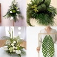 thumbnail image 6 of XILAIGO 8 Pcs Artificial Palm Leaf Greenery Tropical Palm Tree Leaves Plants Faux Monstera Leaves for Palm Sunday Floral Arrangement Hawaiian Luau Jungle Beach Wedding Party, 6 of 7