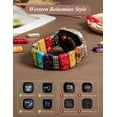 thumbnail image 5 of Wearlizer Natural Stone Beaded Bracelet for Women, Compatible with Versa 4/Versa 3/Sense 2/Sense, Handmade Boho Vintage Elastic Watch Band, Stylish Western Retro Design, 5 of 7