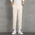 thumbnail image 3 of Pantalones elásticos elásticos de 9 pulgadas para hombre, pantalones de trabajo azules para hombre, pantalones rectos de oficina, moda de licra, verano 2024, para hombre chino, 3 of 5