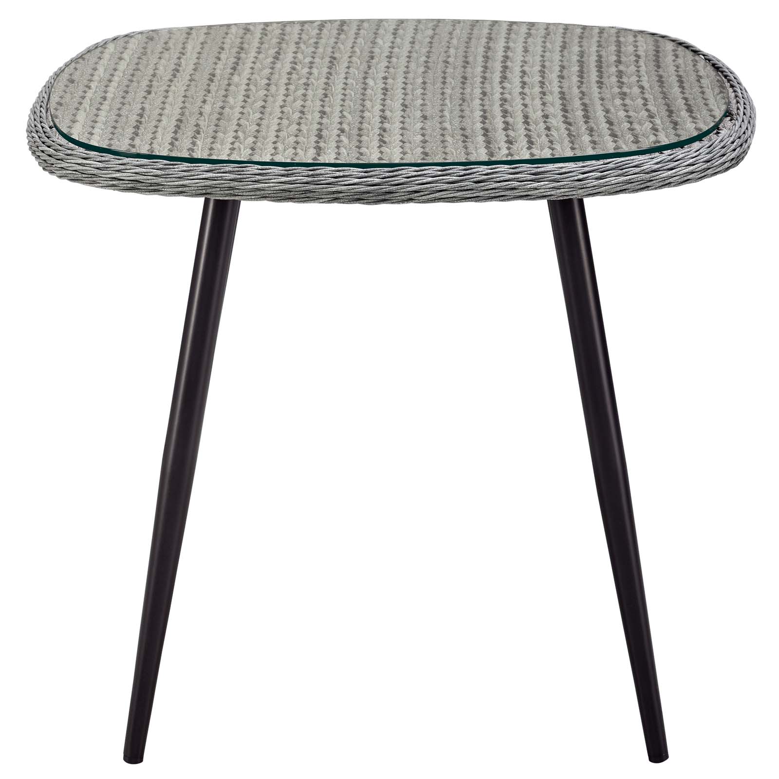 Modway Endeavor 36" Outdoor Patio Wicker Rattan Dining Table in Gray - image 3 of 5