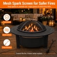thumbnail image 5 of 37" Fire Pits for Outside, SEGMART Outdoor Fire Pit, Round Wood Burning Fire Pit with Grill, Lid, Fire Pit Table for Patio BBQ, Backyard Fire Pit, Firepit for Outside Patio, Black, 5 of 8