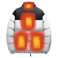 thumbnail image 3 of Mens Heated Puffer Jackets Stand Collar Winter Warm Heating Outerwear Coats Quilted Zip-Up Heated Jacket L, White, 3 of 7