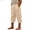 Beige, variant on Girls Casual Pants Elastic Waist With Loose Fit Side Snap Button Versatile Solid Color Trousers Stretch Girls Casual Pants Size 9-10 Years