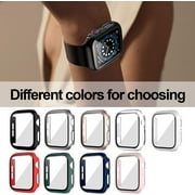 Apple Watch Case Series SE/ Series 6/5/4 for 40mm with Built-in Tempered Glass Screen Protector (All Watch Series), Guard Bumper Full coverage Cover for Apple Watch Case, Color Black