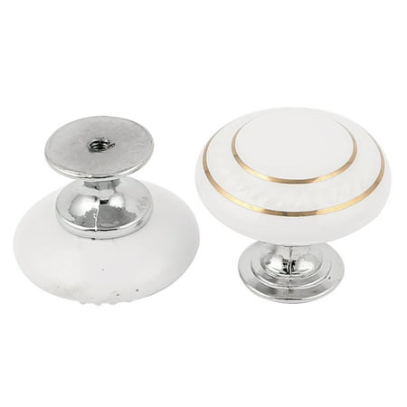 2 Pcs Ceramic Kitchen Door Cabinet Pull Drawer Handles Knobs 35mm