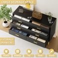 thumbnail image 3 of YouTrend 6 Drawer Black Double Dresser, Wood Adult Storage Cabinet with Metal Handles for Living Room,Bedroom, 3 of 10
