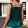 thumbnail image 5 of ClodeEU Women's Satin V Neck Sleeveless Tank Top ,Solid Color Casual Camisole Green,Women's Plus L, 5 of 6