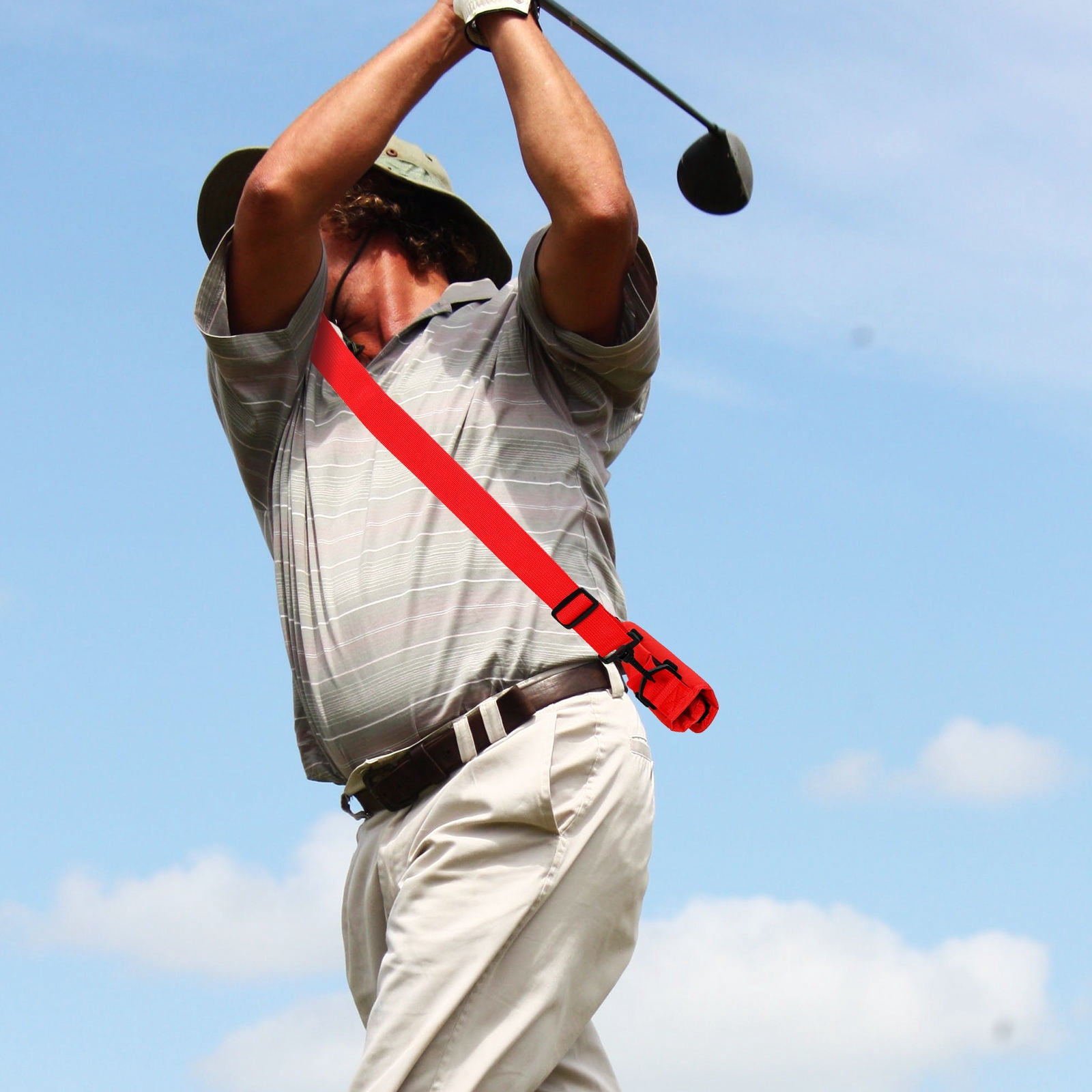 FOMIYES Wear Resistant Red Golfing Bag with Strap Portable Club Carrier for Daily Use