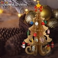 thumbnail image 2 of Spencer 7.5 inch Tabletop Mini Wooden Christmas Tree with 24 Mini Ornaments for Christmas Decorations （Gold）, 2 of 8