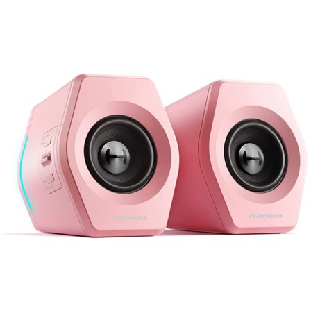 Restored Edifier G2000 32W PC Computer Speakers for Gaming Desktop PC Laptop Mac Computer Woofer Speakers Bluetooth USB 3.5mm AUX Inputs RGB Lights Multimedia Speakers Pink (Refurbished)