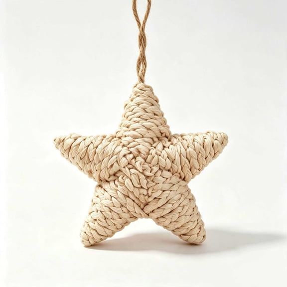 2026 Christmas Indoor Home Decor Bohemian Style Star Shaped Woven Ornament For Christmas Trees For Holiday And Wedding Decorations
