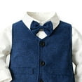 thumbnail image 6 of mgoYE 3t Boy Shirts Baby Boy Formal Long Set Toddler Fall Gentleman Outfit Kid Long Sleeve Bowtie Shirt Suspender Longs Suit(Blue,3-4 Years), 6 of 6
