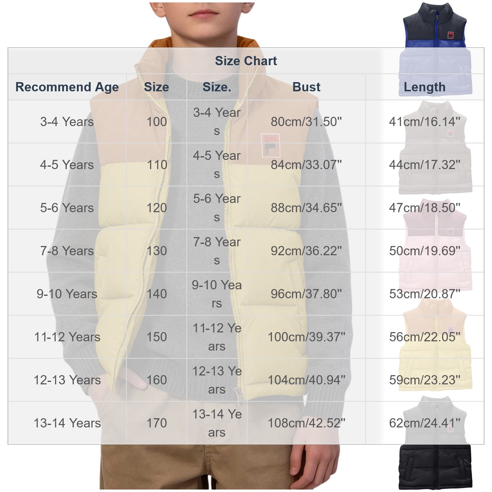 AVRNLIQ Boys Puffer Vest Lightweight Quilted Sleeveless Zip-Up Color Block Outerwear with Pockets Black,Size 12-13 T