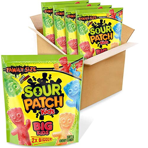 SOUR PATCH KIDS Big Soft & Chewy Candy, Bulk Halloween Candy, Family