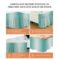 thumbnail image 6 of Ombre Bed Skirt Teal Green Gradient Bed Skirts California King Size 16 Inch Drop, Wrap Around Dust Ruffle&nbsp;Bedskirt with Adjustable Elastic Belt for Queen Size Beds, 6 of 7
