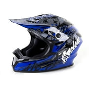 Cyclone ATV MX Motocross Dirt Bike Off-Road Helmet DOT/ECE Approved- Blue