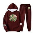 thumbnail image 2 of Wlynlyn Womens Sweatsuits St Patricks Day 2 Piece Outfits Lightweight Cute Printed Hoodies Sweatpants Tracksuits, 2 of 5