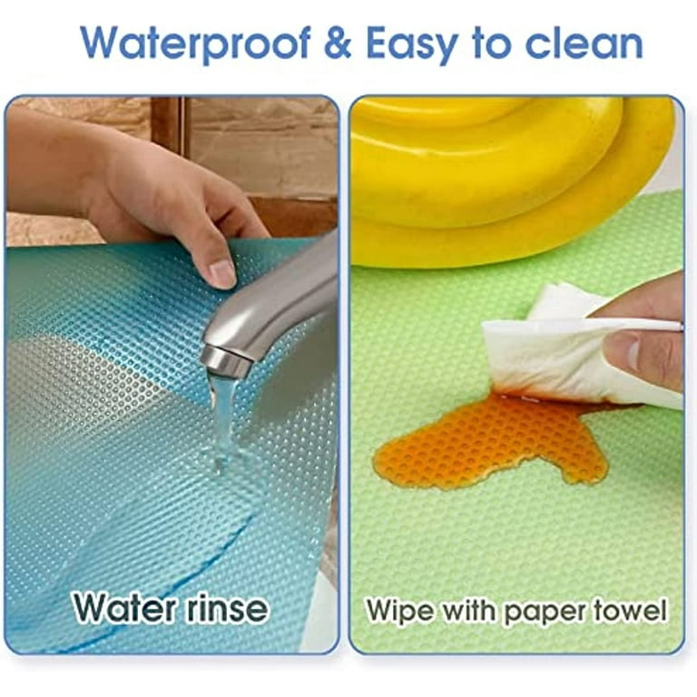HooTown Shelf Liner Kitchen Drawer Mats, Non Adhesive Eva Material Refrigerator Liners with Waterproof Durable Fridge Table