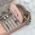 thumbnail image 4 of Ruby + Cash Faux Leather Zippered Travel Jewelry Organizer Box in Blush, 4 of 5
