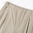 thumbnail image 5 of Hinvhai Women's Cotton Maternity Pants, High Waisted Lounge Pregnancy Pants Over the Belly Trousers Khaki XL(XL), 5 of 5