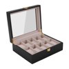 10 Grids Wood Watch Display Case Jewelry Storage Holder Box Organizer Gift