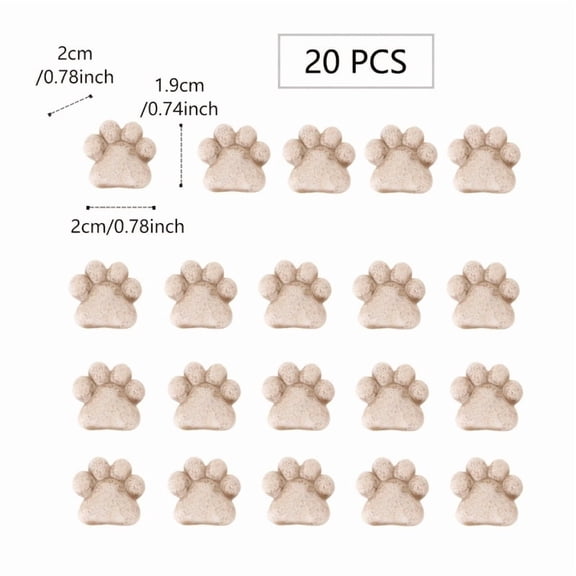 20Pcs Cat Paw Shaped Resin Garden Stepping Stones Outdoor Decorative Stones for Yard Bonsai Landscape Display