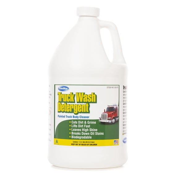 ComStar Truck Wash Detergent, 1 Gallon, Heavy-Duty Exterior Body Cleaner, Designed for Both Friction & Frictionless Cleaning for Painted Truck Bodies, Made in USA (05-075)