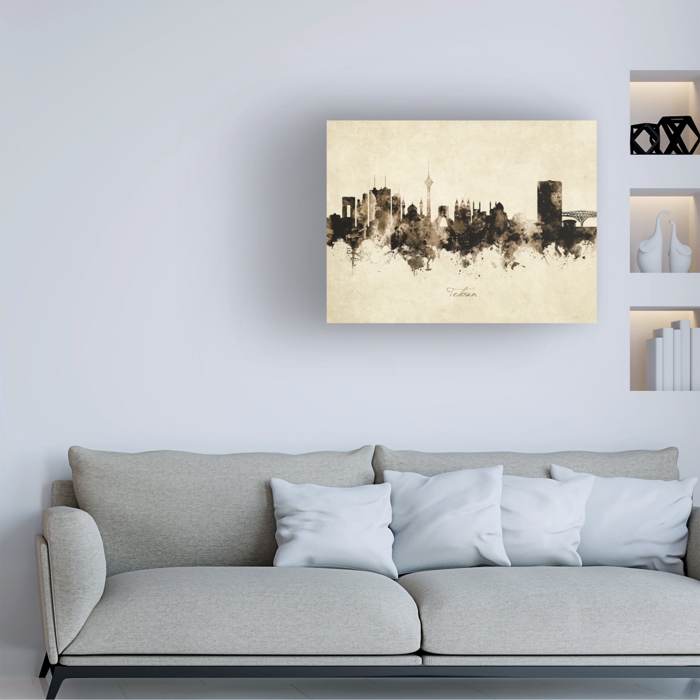 Michael Tompsett 'Tehran Iran Skyline Vintage' Canvas Art