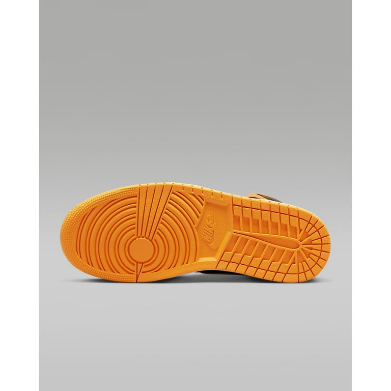 Nike Air Jordan 1 Mid SE Black Vivid Orange Men's Shoes, Size 9.5