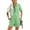 Green, variant on Chouyatou Women's Vintage Distressed Short Sleeve Zip up Denim Jean Utility Jumpsuit Romper Shorts(Green,S)