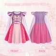 thumbnail image 4 of Benylion Rapunzel Princess Dress With Cape Girls Christmas Birthday Party Cosplay Costume Toddler Ruffle Sleeve Fancy Outfit for 2-3 years, 4 of 6