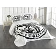 thumbnail image 3 of Ambesonne African Quilted Bedspread Set 3 Pcs, Tribe Woman Frame, Queen Size, Black and White, 3 of 5