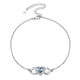 thumbnail image 1 of Pulsera de tobillo de plata esterlina Silvora para mujer, tobilleras de infinito con piedra de nacimiento de corazón de marzo, joyería de playa de verano, regalo para esposa, madre e hija, 1 of 8