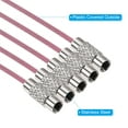 thumbnail image 3 of Uxcell 5.9 Inch Stainless Steel Wire Keychain Cable Key Ring Loop, Pink, 5 Pack, 3 of 7