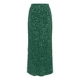 thumbnail image 4 of Arlun Womens Sequin Maxi Skirt Elegant Elastic High Waist A Line Flare Cocktail Party Glitter Long Skirts Lightweight Comfy Spring Outfit 2026 Dark Green L, 4 of 4