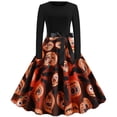 thumbnail image 1 of Vestido HUOGUO de manga larga con estampado de moda para mujer, 1 of 5