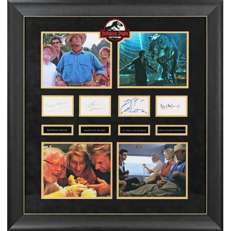 Jurassic Park (4) Neil Dern Goldblum Attenborough Signed Framed Display BAS