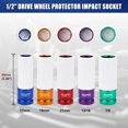 thumbnail image 2 of MIXPOWER 5 Pieces 1/2" Drive Wheel Protector Impact Socket Set, CR-MO, Metric/SAE, Thin Wall Deep Impact Socket Set, 6 Point, Color-Coded,, 2 of 7